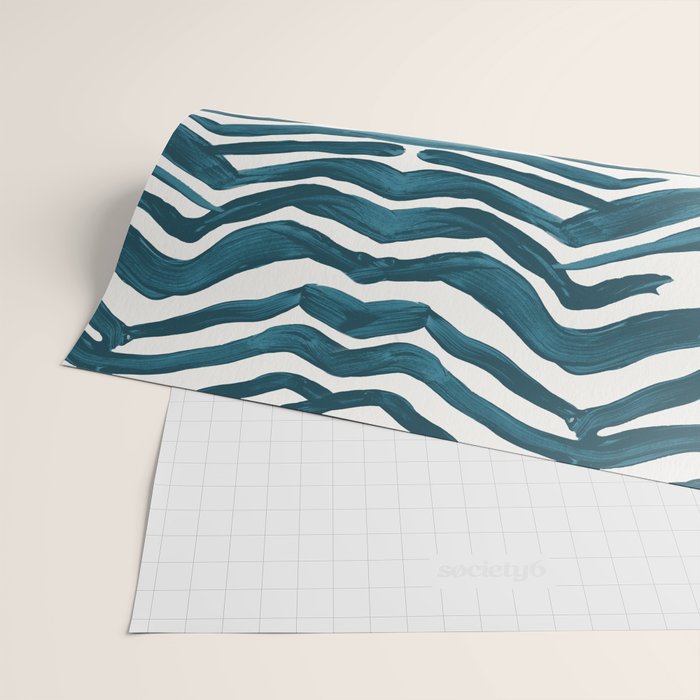 Zebra Print - Teal Palette Wrapping Paper Gallery Image 2