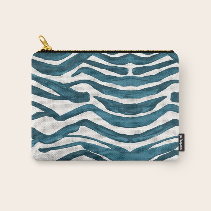 Zebra Print - Teal Palette Carry All Pouch Gallery Image 1