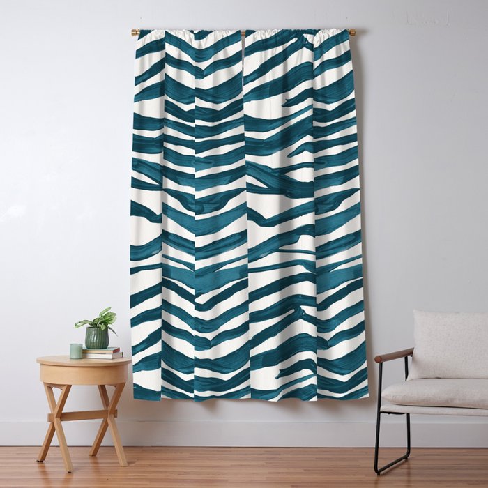 Zebra Print - Teal Palette Window Curtain Gallery Image 5