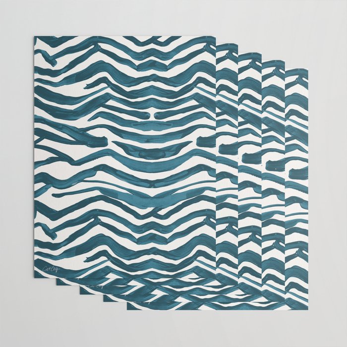 Zebra Print - Teal Palette Wrapping Paper Gallery Image 3