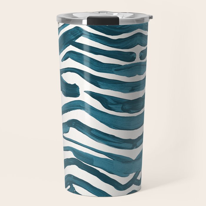 Zebra Print - Teal Palette Travel Mug Gallery Image 1