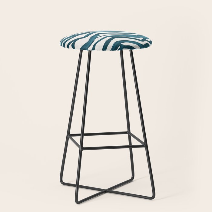 Zebra Print - Teal Palette Stool Gallery Image 1