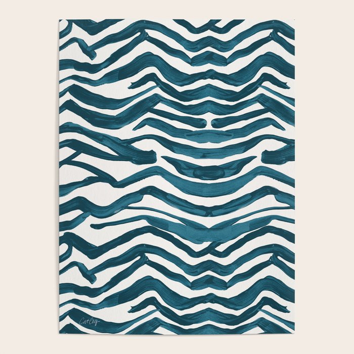 Zebra Print - Teal Palette Poster Gallery Image 4