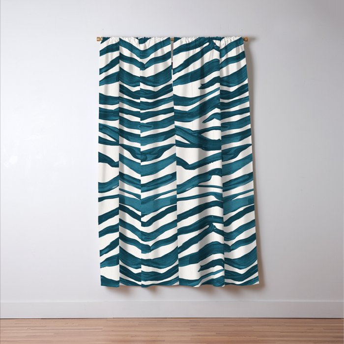 Zebra Print - Teal Palette Window Curtain Gallery Image 3
