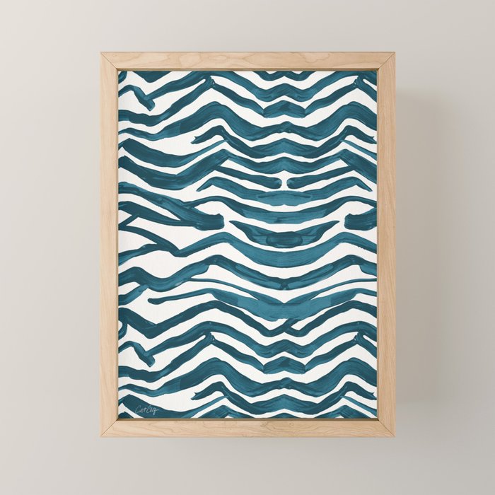 Zebra Print - Teal Palette Mini Art Print Gallery Image 1