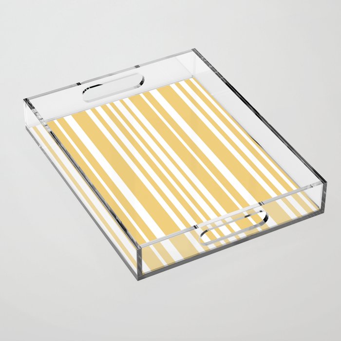 Classic Stripes XLIV - Pastel Yellow Acrylic Tray Gallery Image 1