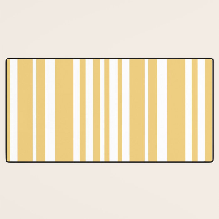 Classic Stripes XLIV - Pastel Yellow Desk Mat Gallery Image 3