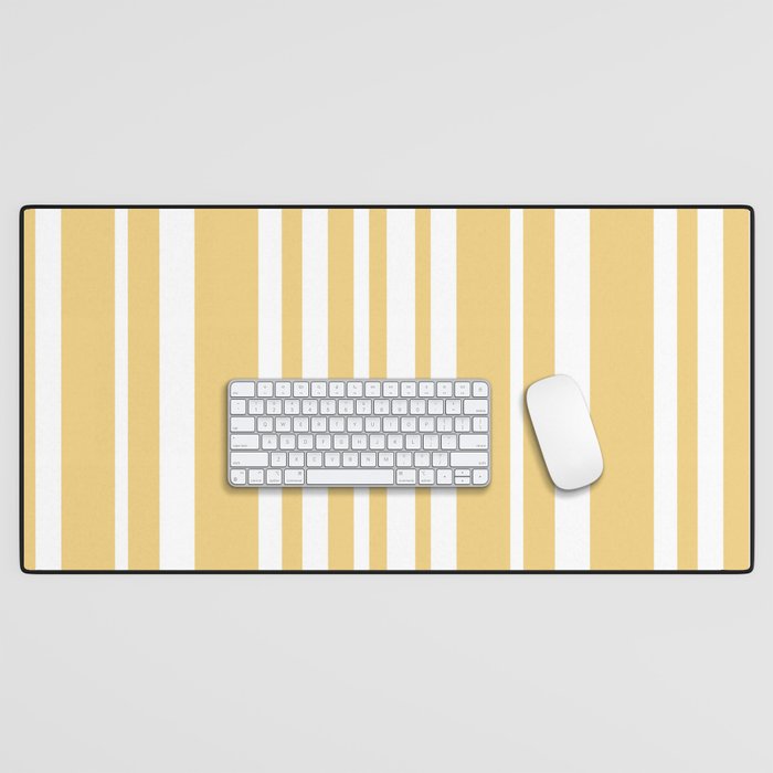 Classic Stripes XLIV - Pastel Yellow Desk Mat Gallery Image 1