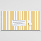 Classic Stripes XLIV - Pastel Yellow Desk Mat Gallery Image 1