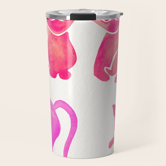 Cat Positions - Pink OmbrÃ© Palette Travel Mug Gallery Image 1