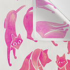 Cat Positions - Pink OmbrÃ© Palette Wall Tapestry Gallery Image 3
