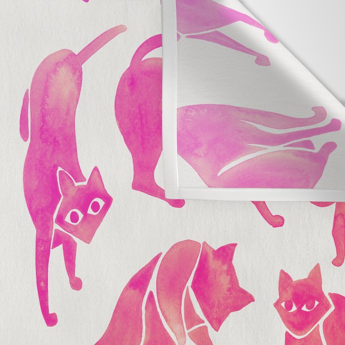 Cat Positions - Pink OmbrÃ© Palette Wall Tapestry Gallery Image 3
