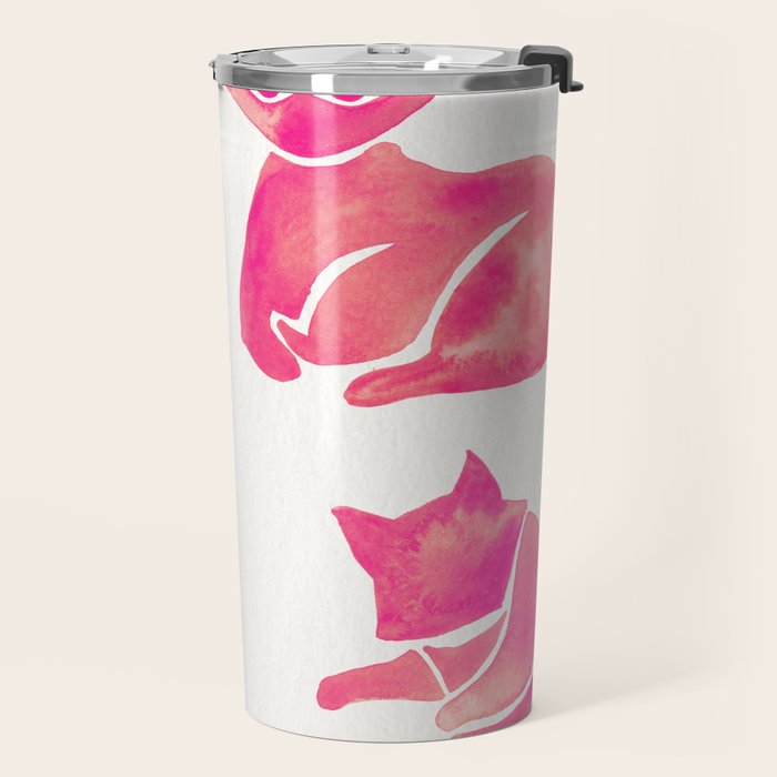 Cat Positions - Pink OmbrÃ© Palette Travel Mug Gallery Image 2