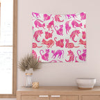 Cat Positions - Pink OmbrÃ© Palette Wall Tapestry Gallery Image 2