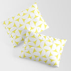 Patterned Geometric Shapes CLVIII White and Bright Yellow Pillow Sham Gallery Image 3