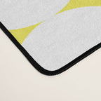 Patterned Geometric Shapes CLVIII White and Bright Yellow Desk Mat Gallery Image 4