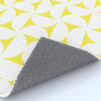 Patterned Geometric Shapes CLVIII White and Bright Yellow Rug Gallery Image 4