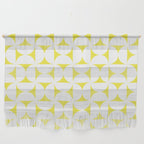 Patterned Geometric Shapes CLVIII White and Bright Yellow Wall Hanging Gallery Image 1