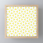 Patterned Geometric Shapes CLVIII White and Bright Yellow Mini Art Print Gallery Image 1