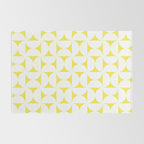 Patterned Geometric Shapes CLVIII White and Bright Yellow Rug Gallery Image 2