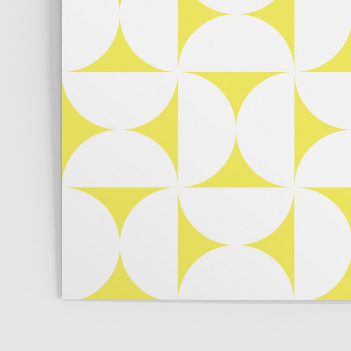 Patterned Geometric Shapes CLVIII White and Bright Yellow Poster Gallery Image 3