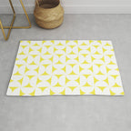 Patterned Geometric Shapes CLVIII White and Bright Yellow Rug Gallery Image 1
