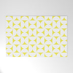 Patterned Geometric Shapes CLVIII White and Bright Yellow Welcome Mat Gallery Image 1