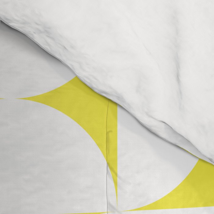 Patterned Geometric Shapes CLVIII White and Bright Yellow Comforter Gallery Image 4