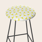 Patterned Geometric Shapes CLVIII White and Bright Yellow Stool Gallery Image 2