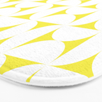 Patterned Geometric Shapes CLVIII White and Bright Yellow Bath Mat Gallery Image 3