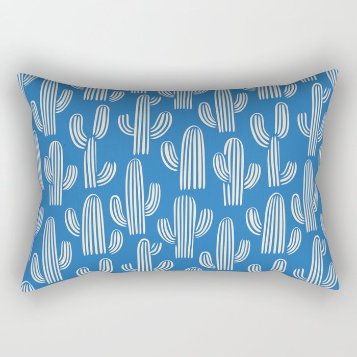 Cactus plant hand drawn pattern Rectangular Pillow Gallery Image 1
