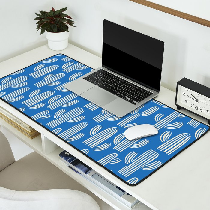 Cactus plant hand drawn pattern Desk Mat Gallery Image 2