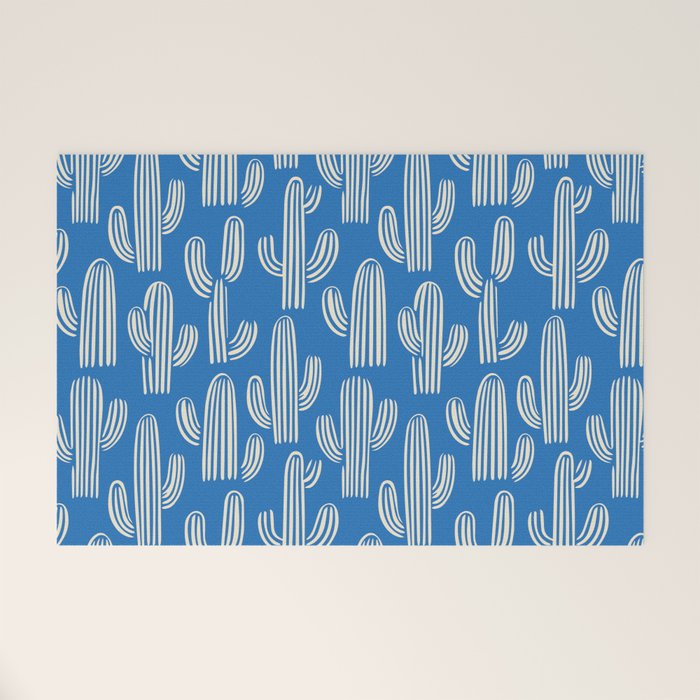 Cactus plant hand drawn pattern Welcome Mat Gallery Image 1