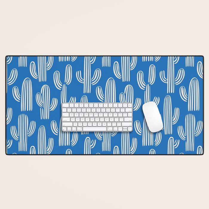 Cactus plant hand drawn pattern Desk Mat Gallery Image 1