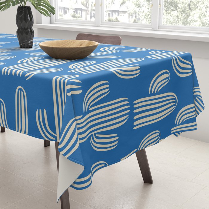 Cactus plant hand drawn pattern Tablecloth Gallery Image 3