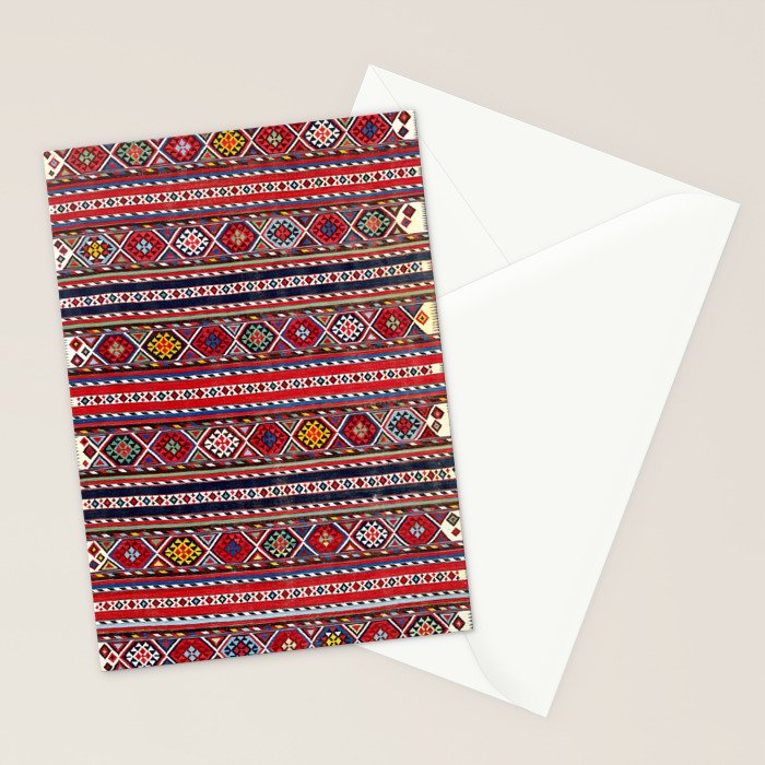 Shirvan East Caucasus Colorful Kilim Print Stationery Card Gallery Image 2