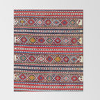 Shirvan East Caucasus Colorful Kilim Print Throw Blanket Gallery Image 2