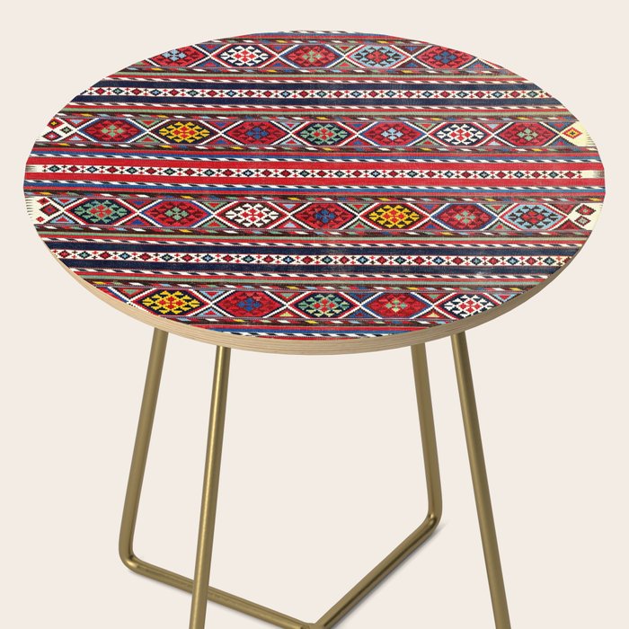 Shirvan East Caucasus Colorful Kilim Print Side Table Gallery Image 2