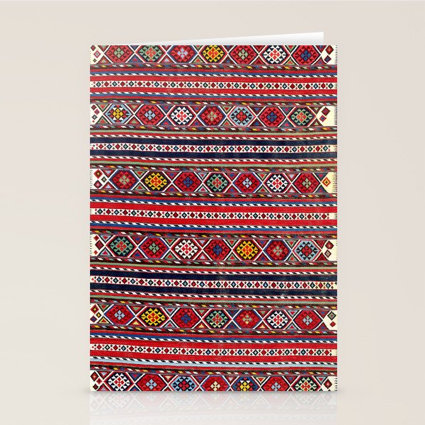 Shirvan East Caucasus Colorful Kilim Print Stationery Card Gallery Image 2