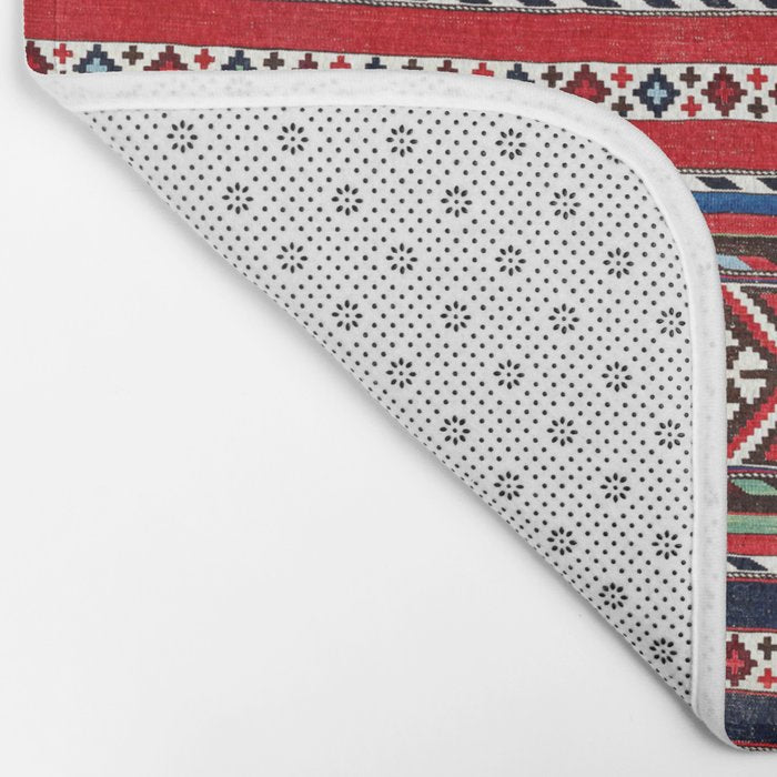Shirvan East Caucasus Colorful Kilim Print Bath Mat Gallery Image 2