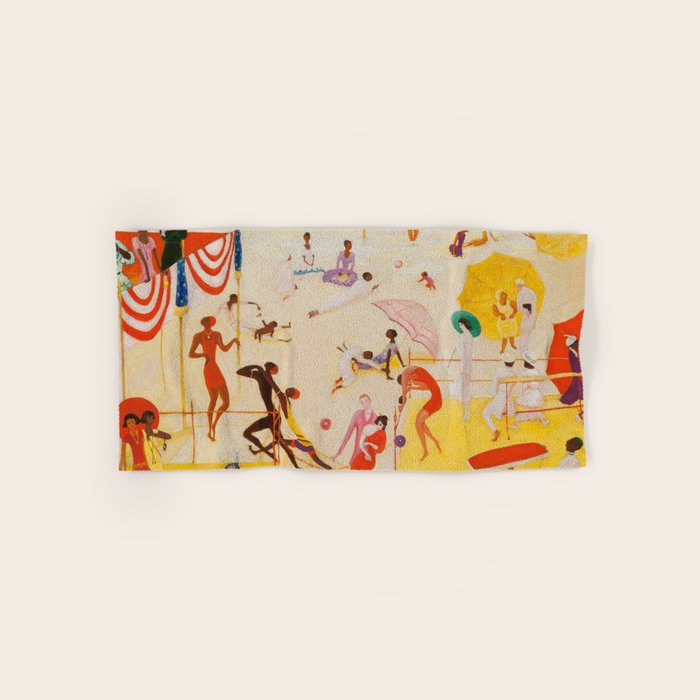 African American Masterpiece 'Summertime, Asbury Park, South' by Florine Stettheimer Bath Towel Gallery Image 1