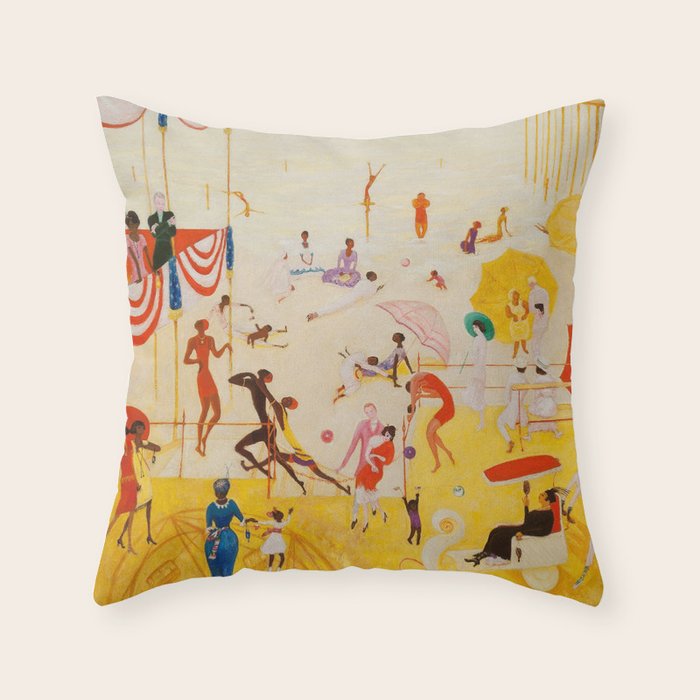 African American Masterpiece 'Summertime, Asbury Park, South' by Florine Stettheimer Throw Pillow Gallery Image 6