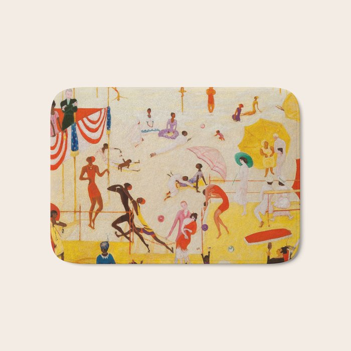 African American Masterpiece 'Summertime, Asbury Park, South' by Florine Stettheimer Bath Mat Gallery Image 1