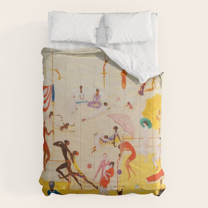 African American Masterpiece 'Summertime, Asbury Park, South' by Florine Stettheimer Comforter Gallery Image 6