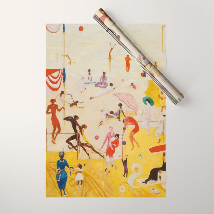 African American Masterpiece 'Summertime, Asbury Park, South' by Florine Stettheimer Wrapping Paper Gallery Image 1