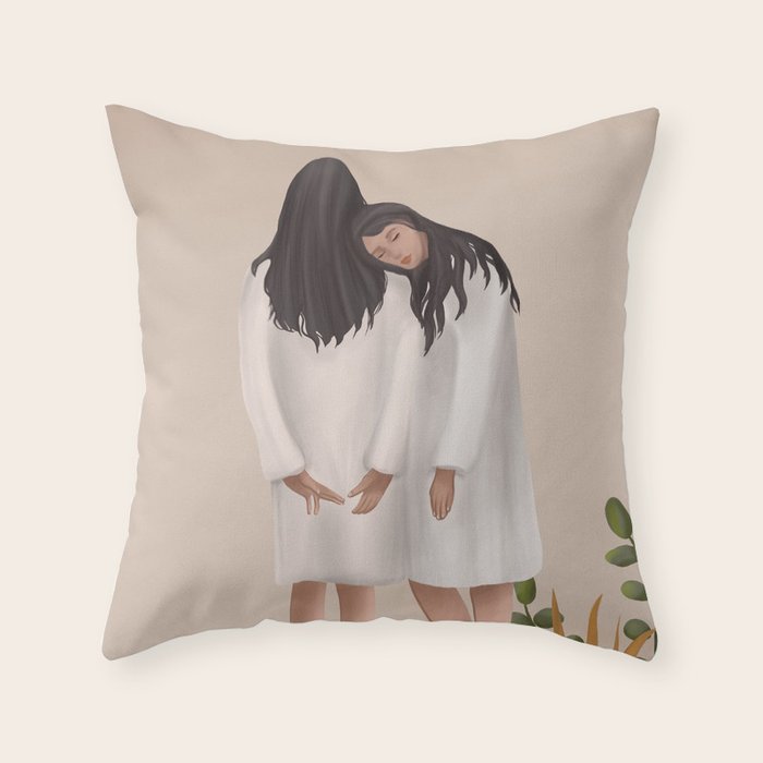 Sisters Throw Pillow Gallery Image 1