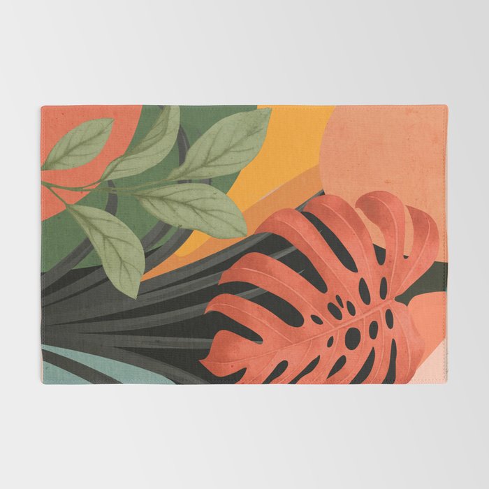 Abstract Art Tropical Leaves 109 Rug Gallery Image 2