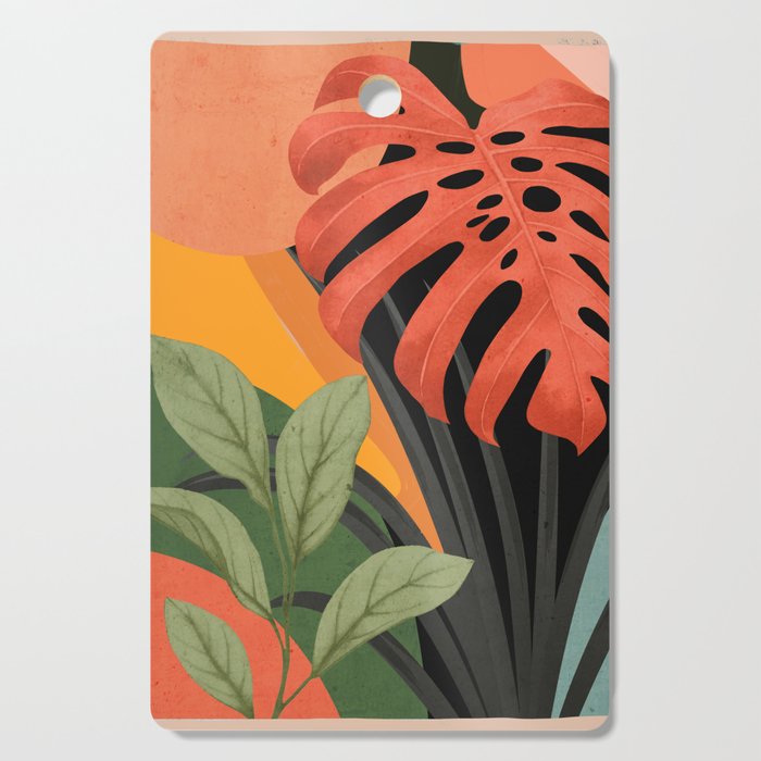 Abstract Art Tropical Leaves 109 Cutting Board Gallery Image 1