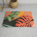 Abstract Art Tropical Leaves 109 Rug Gallery Image 1
