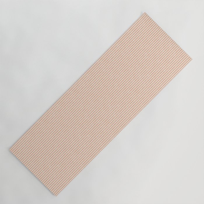 linen textured stripes - peach Yoga Mat Gallery Image 1